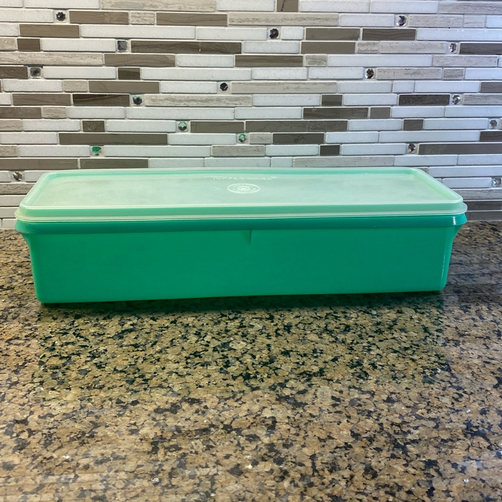 Vintage Tupperware Jadite Green Celery Keeper 782-7 With Clear Lid 784-5 Set